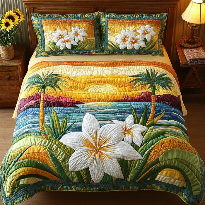 3-Piece Quilted Bed Set - Aloha Spirit