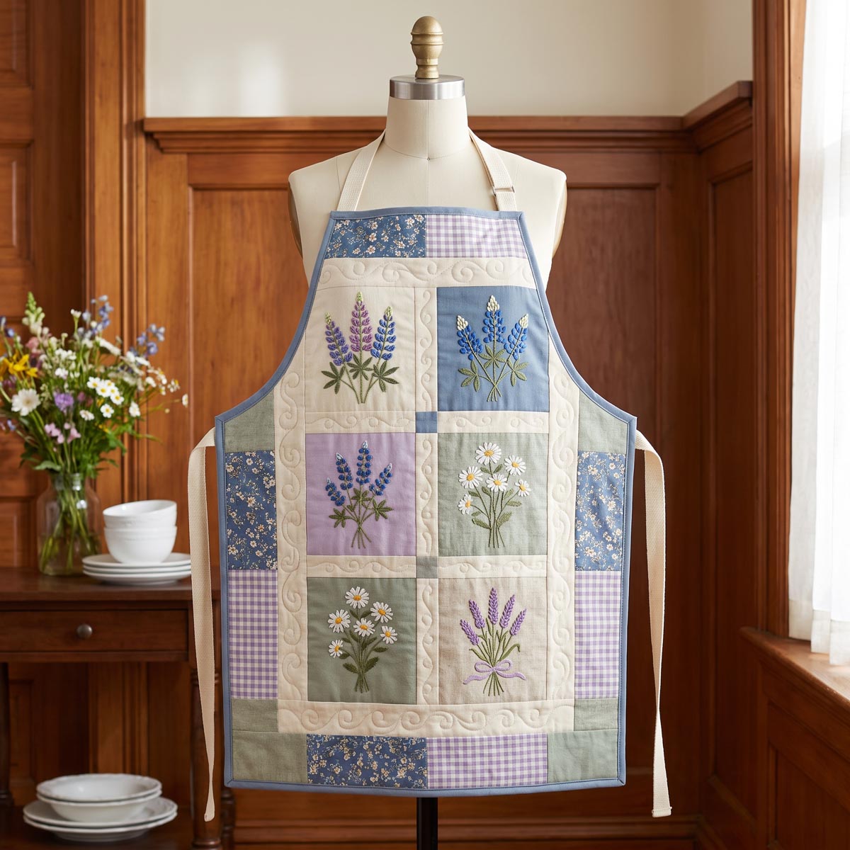Garden Bouquet Quilted Kitchen Apron