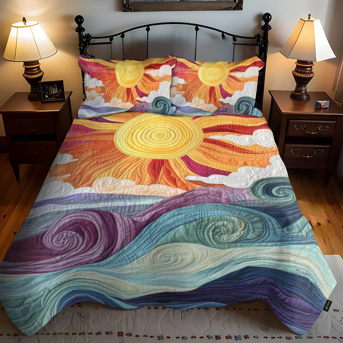 3-Piece Quilted Bed Set - Solar Charm
