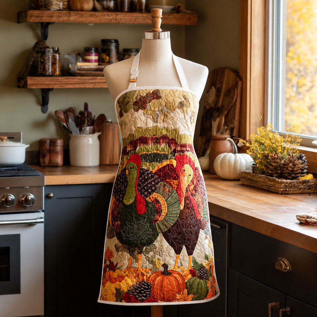 Gratitude Quilted Kitchen Apron