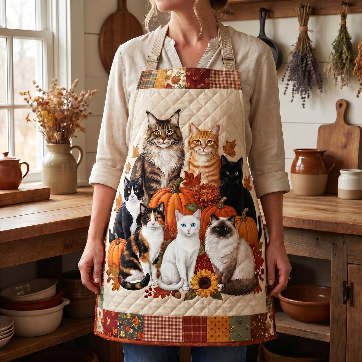 Autumn Gathering Quilted Kitchen Apron