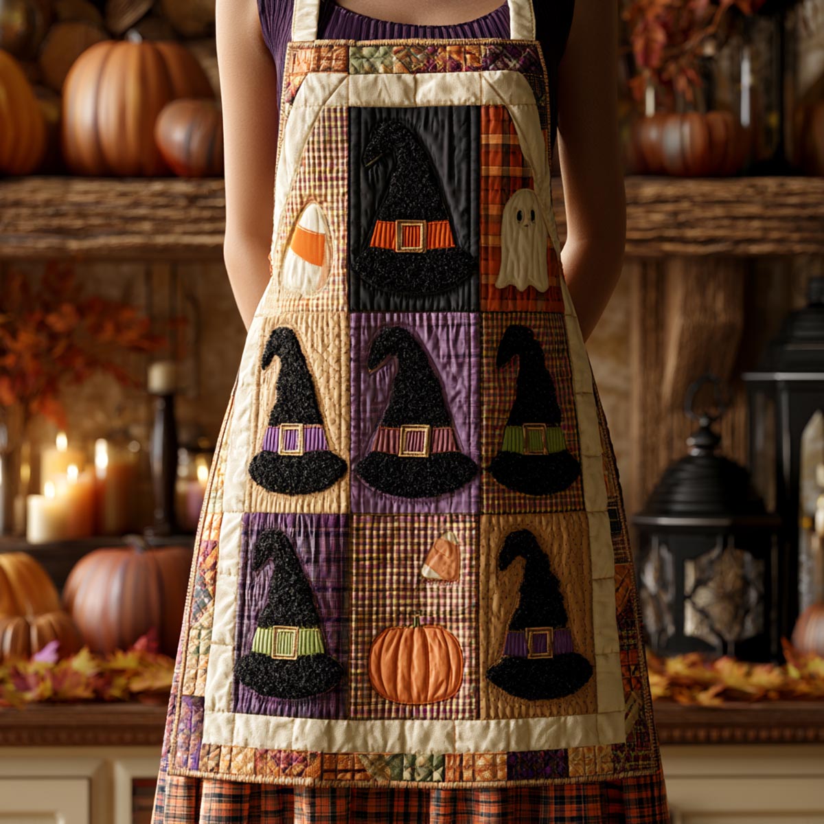 Quilted Witch Hat Kitchen Apron