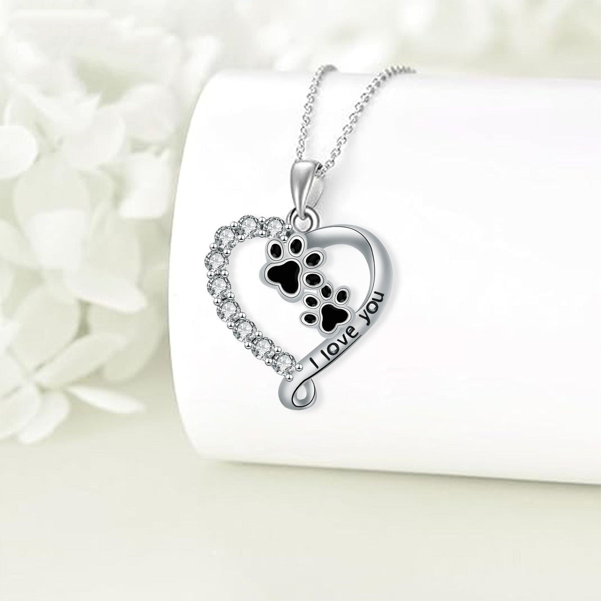 Friendship Bear Necklace in Silver and Black