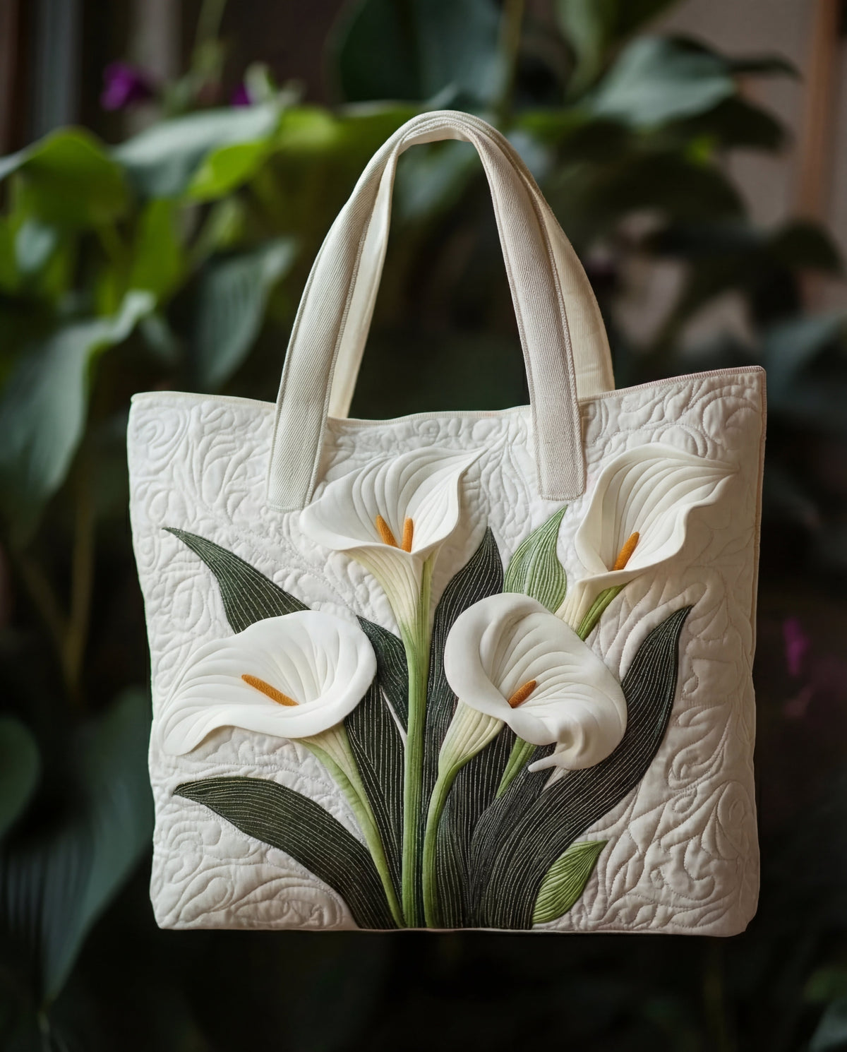 Quilted Handmade Bag "White Shell"