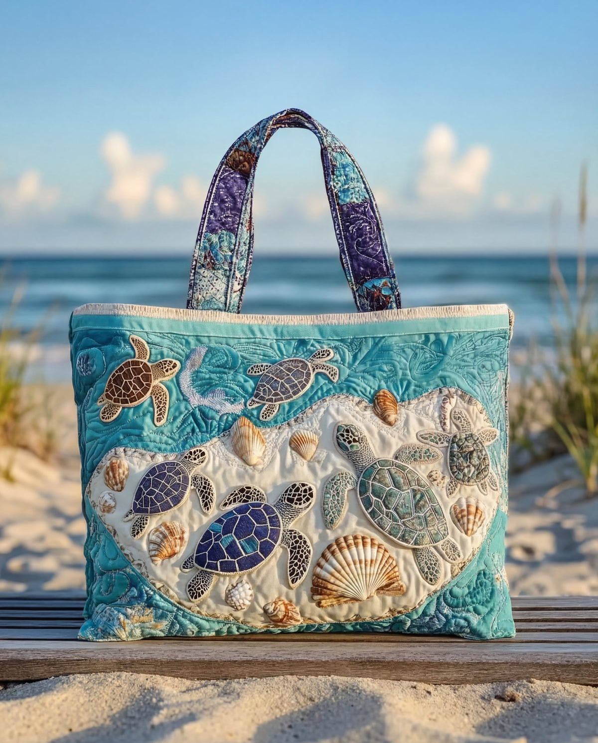 Quilted Handmade Bag "Turtle Hug"