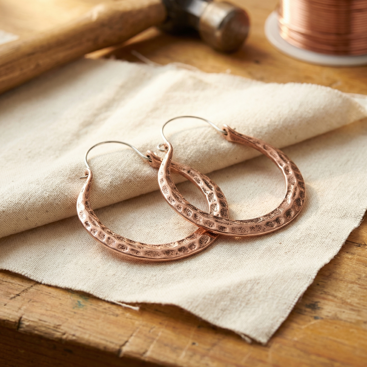 Handcrafted Copper Hoop Earrings