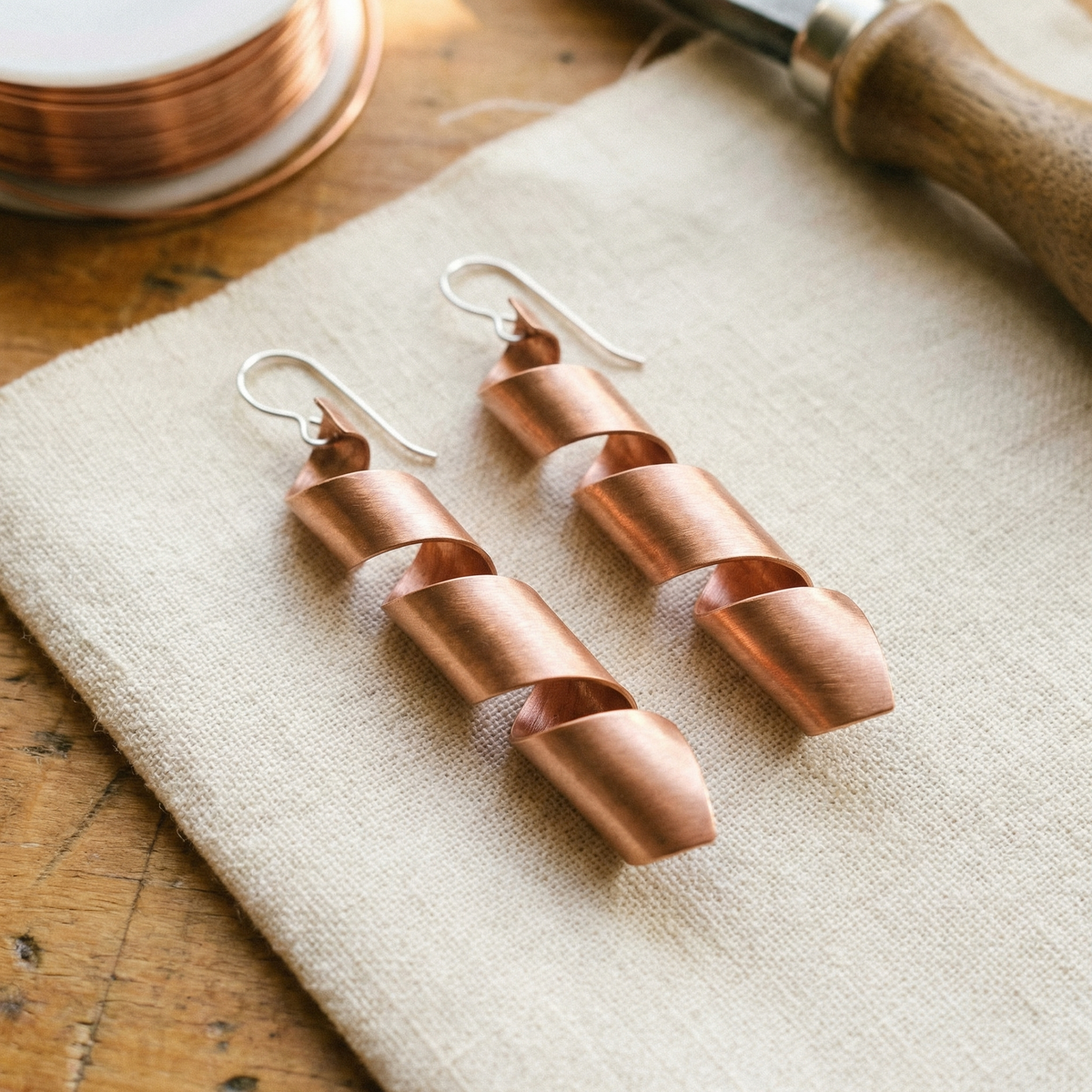 Artisan Crafted Copper Earrings