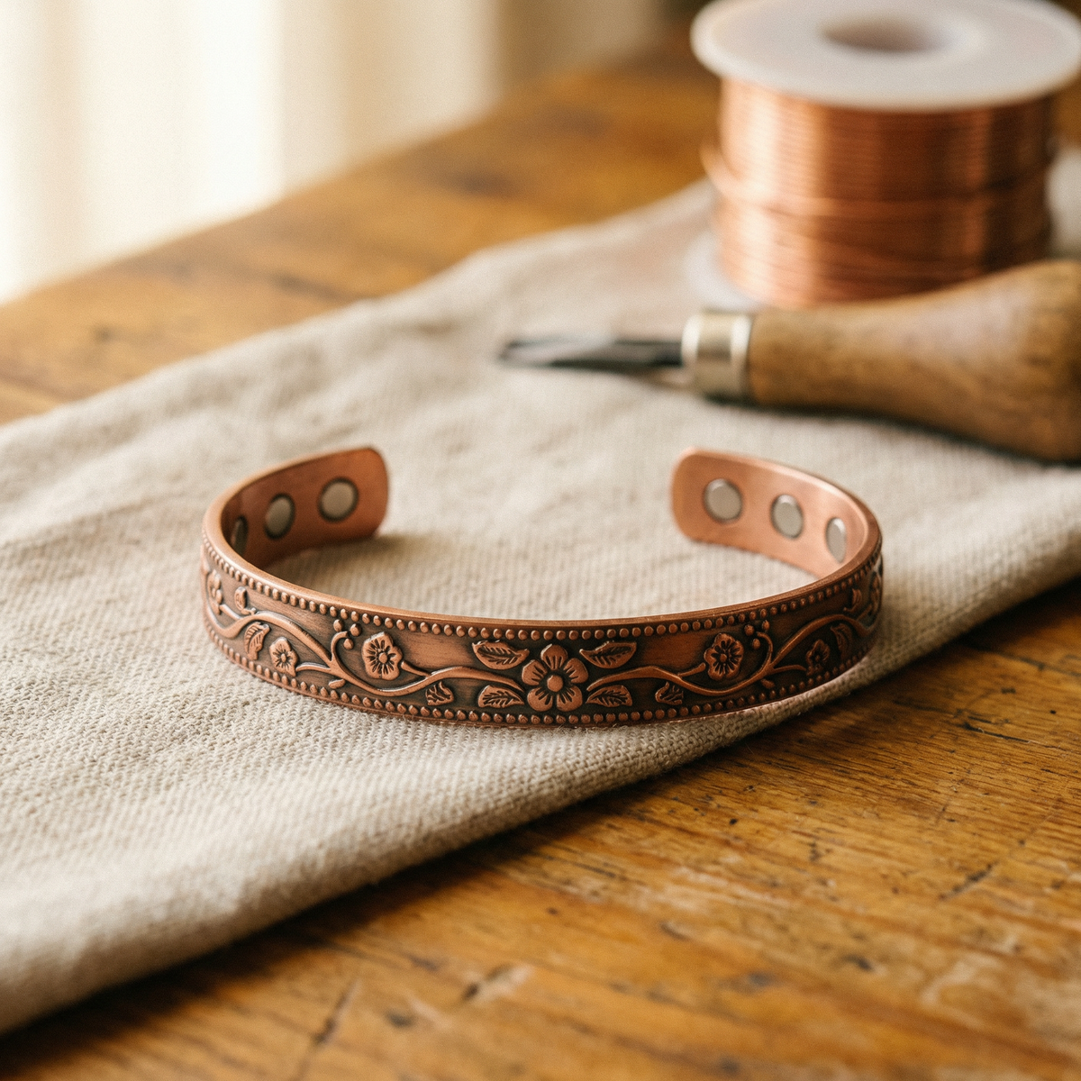 Bronze Grapevine Magnetic Bracelet