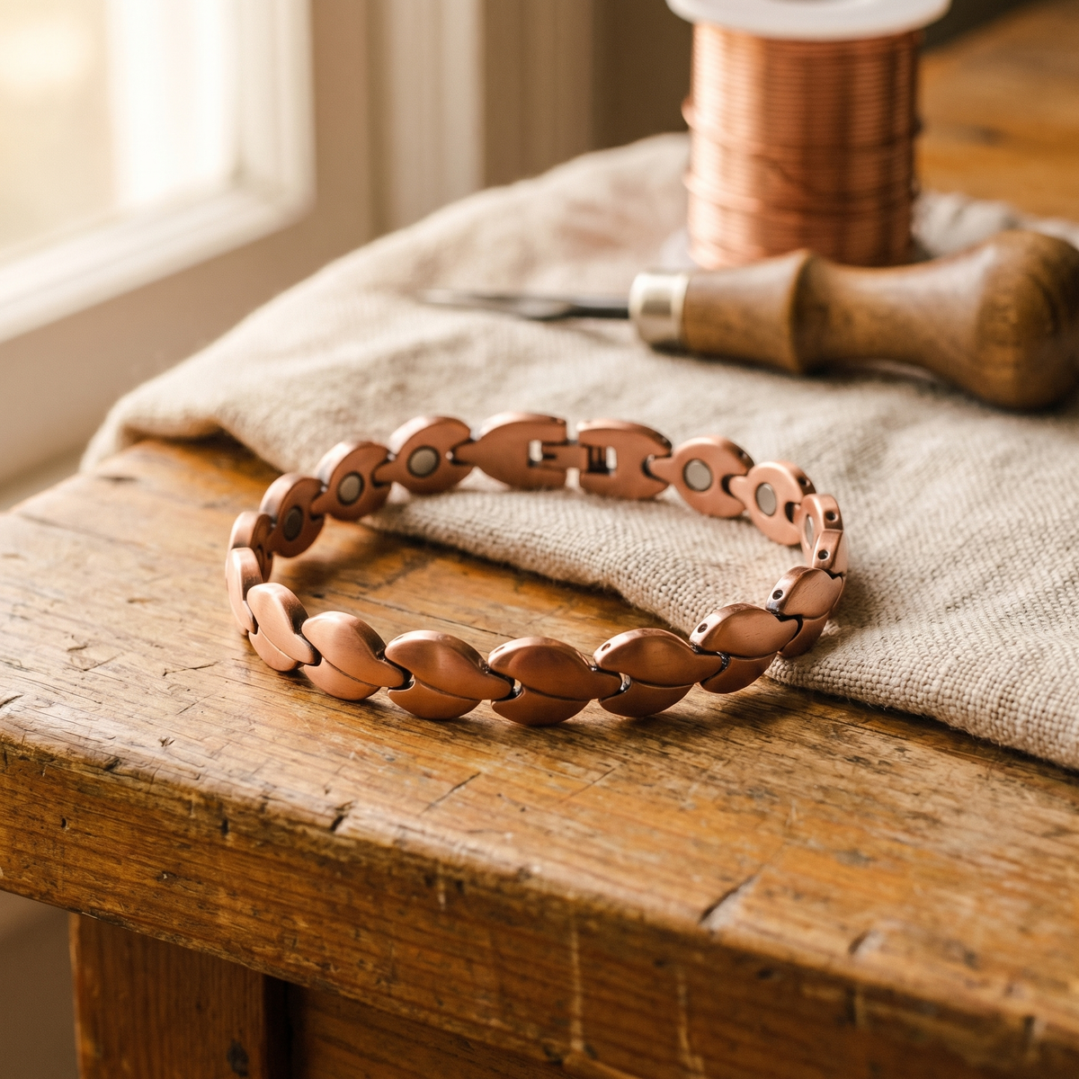 Magnetic Ankle Bracelet in Bronze