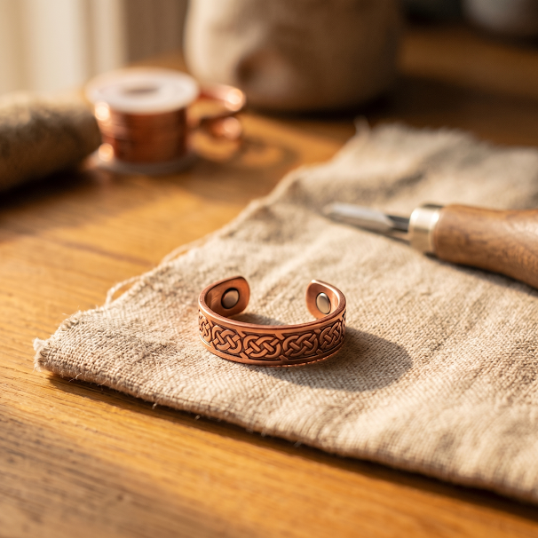 Jade Inlay Bronze Ring