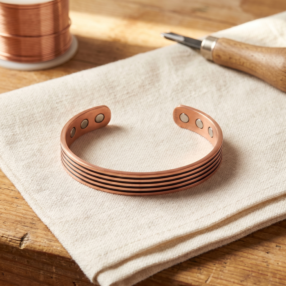 Five-Line Bronze Bracelet