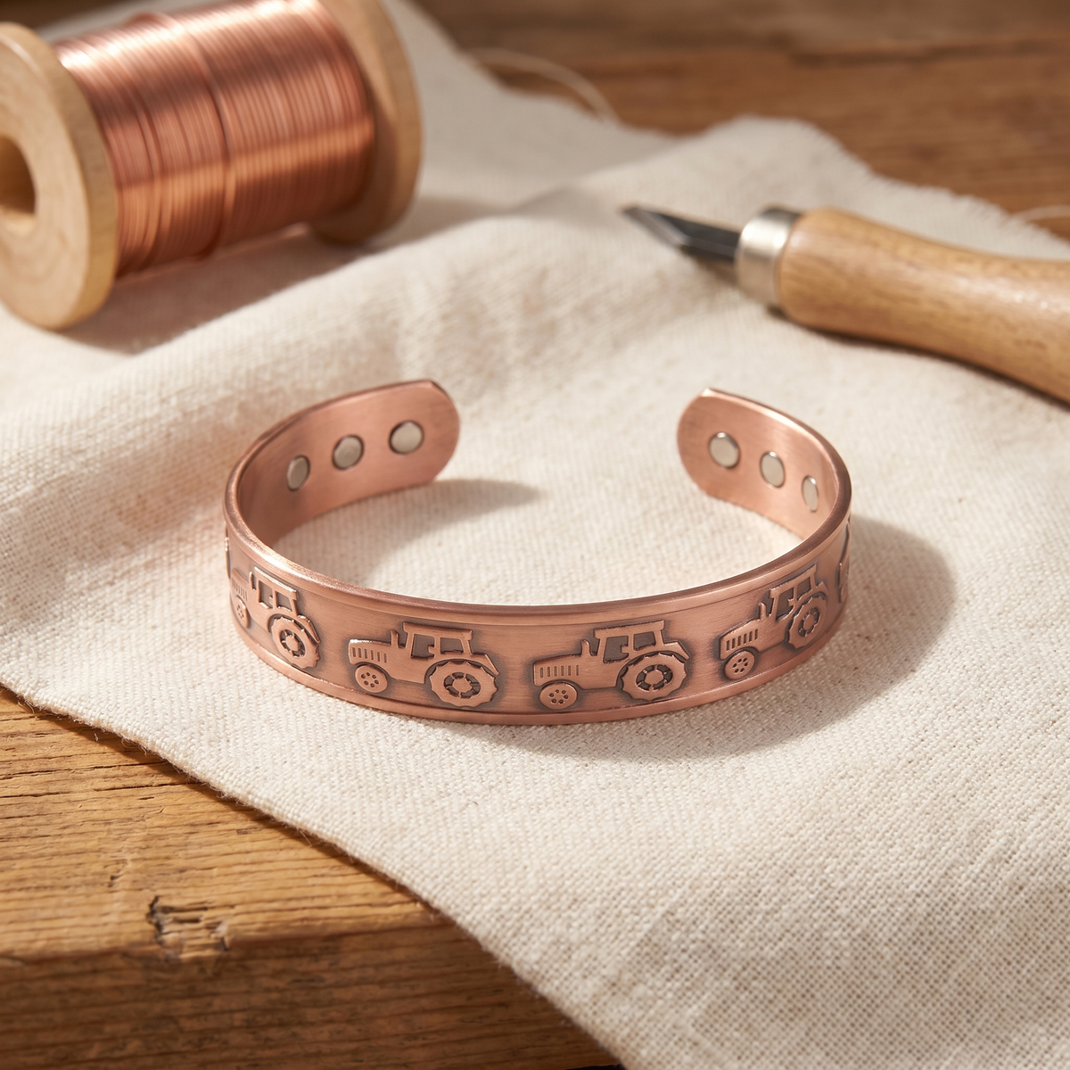 Relief-Printed Bronze Bracelet