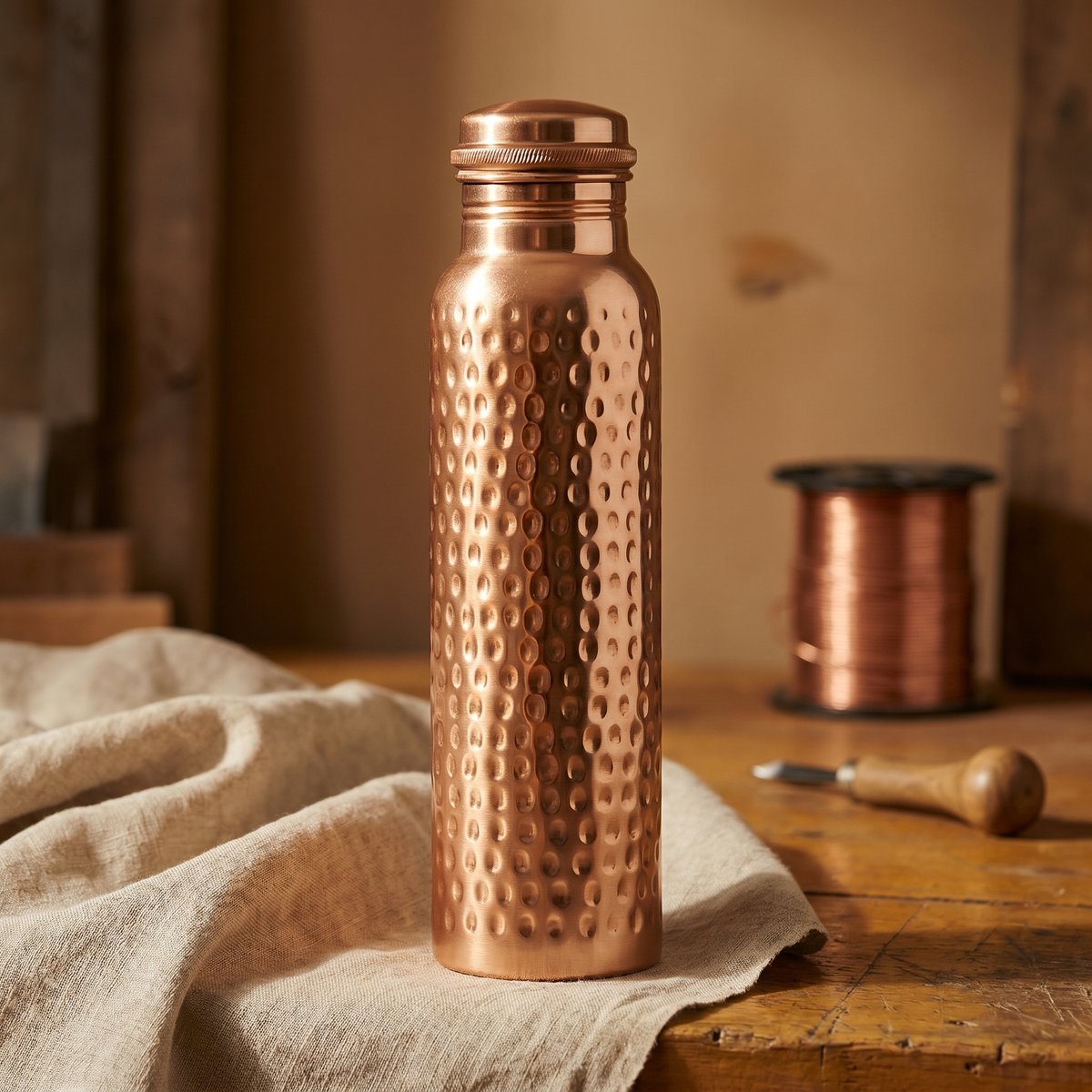 Handcrafted Copper Water Bottle