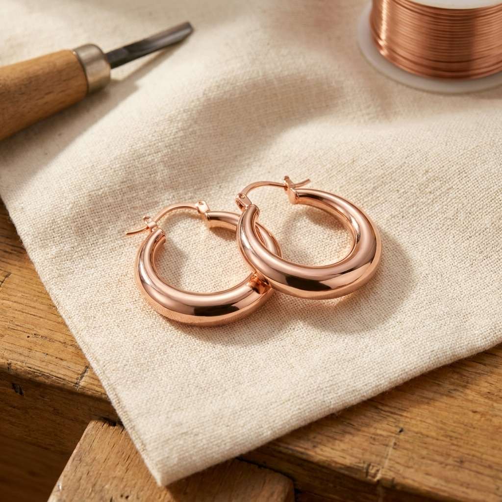Elegant Bronze Hoop Earrings