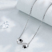 Infinite Paw Print Love Chain with Zirconia
