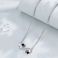 Infinite Paw Print Love Chain with Zirconia