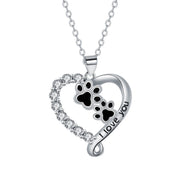 Friendship Bear Necklace in Silver and Black