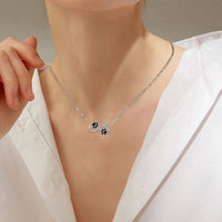 Infinite Love Dog Paw Pendant Necklace with Zirconia