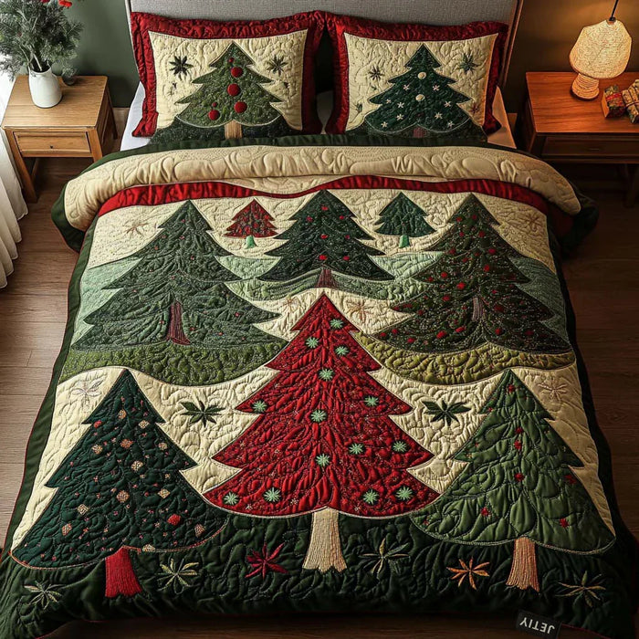 3-Piece Quilted Bed Set - Forest of Joy