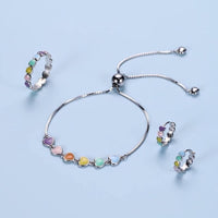 Adjustable Sterling Silver Bracelet with Dog Paw Print