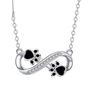 Infinite Paw Print Love Chain with Zirconia