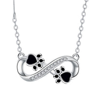 Infinite Paw Print Love Chain with Zirconia