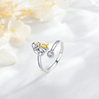 Adjustable Dog Ring Made of Silver – Handmade Ring for Women
