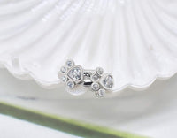 Small hoop earrings with paw print design – Animal-themed hoops for women