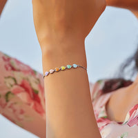 Adjustable Sterling Silver Bracelet with Dog Paw Print
