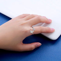 Dog ring in sterling silver and white zirconia – Adjustable ring