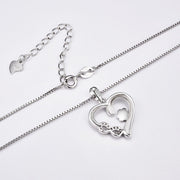 Collar con huella de pata y corazón con colgante de infinito