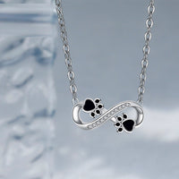 Infinite Paw Print Love Chain with Zirconia