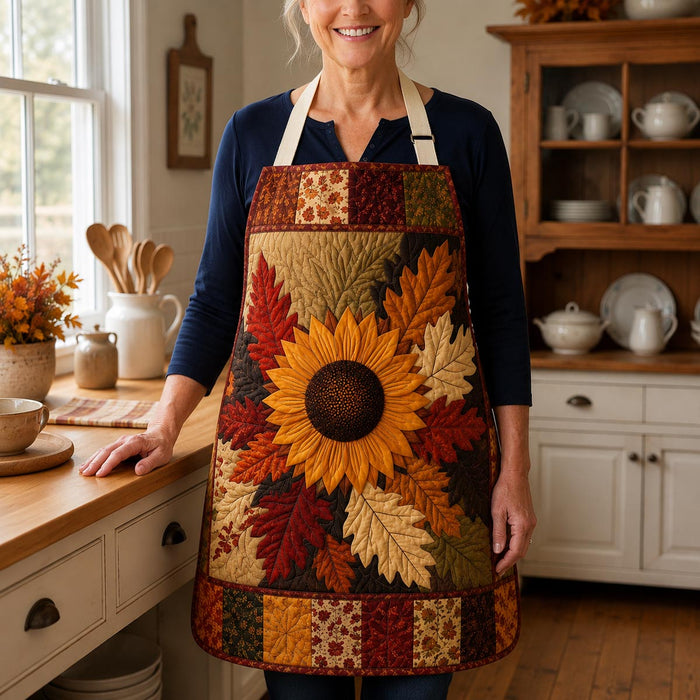 Autumn Leaves Quilted Kitchen Apron