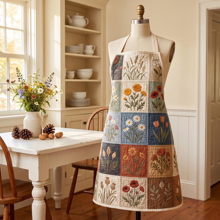 Blooming Fields Quilted Kitchen Apron