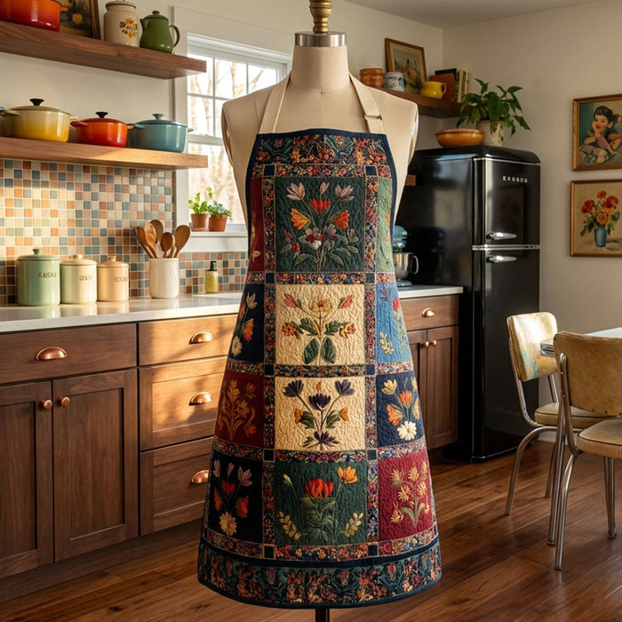 Blooming Memories Quilted Kitchen Apron