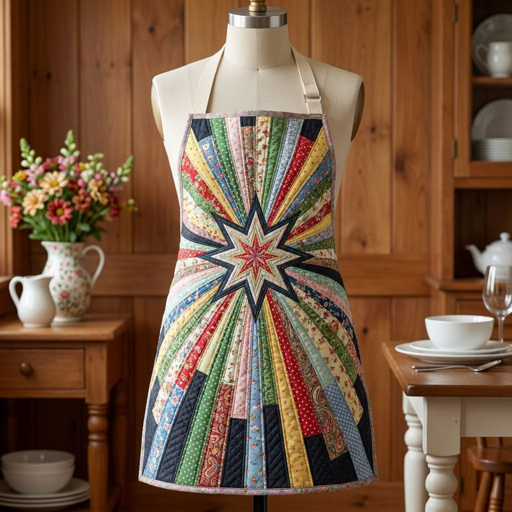 Romantic Floral Quilted Kitchen Apron