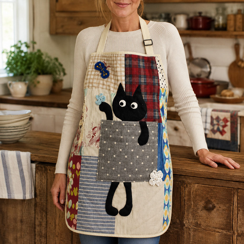 Cat Tales Quilted Kitchen Apron