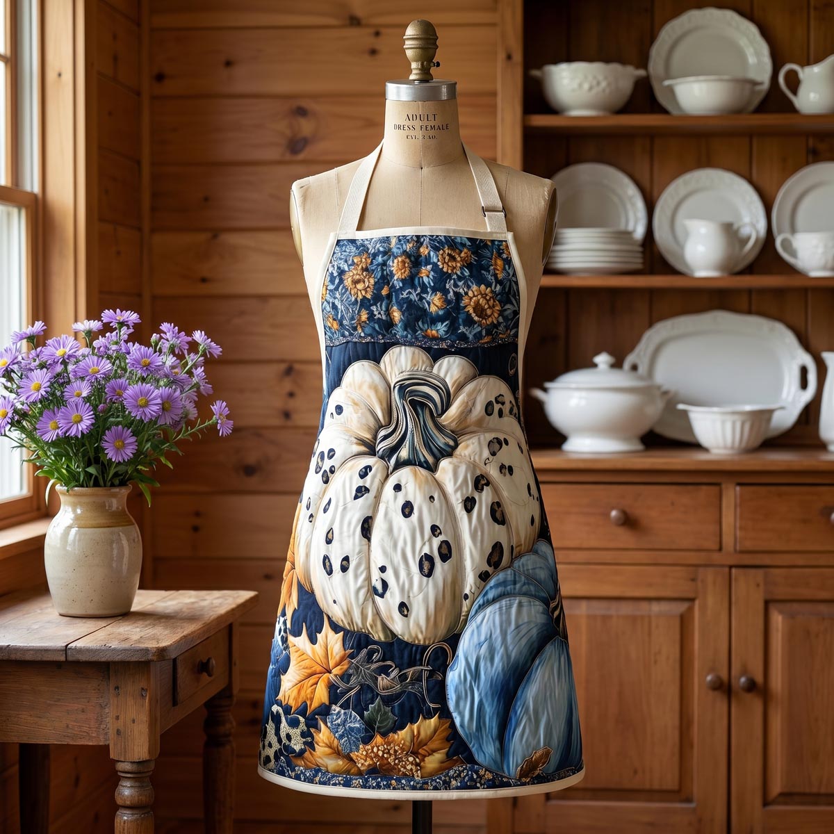 Autumn Bouquet Quilted Kitchen Apron