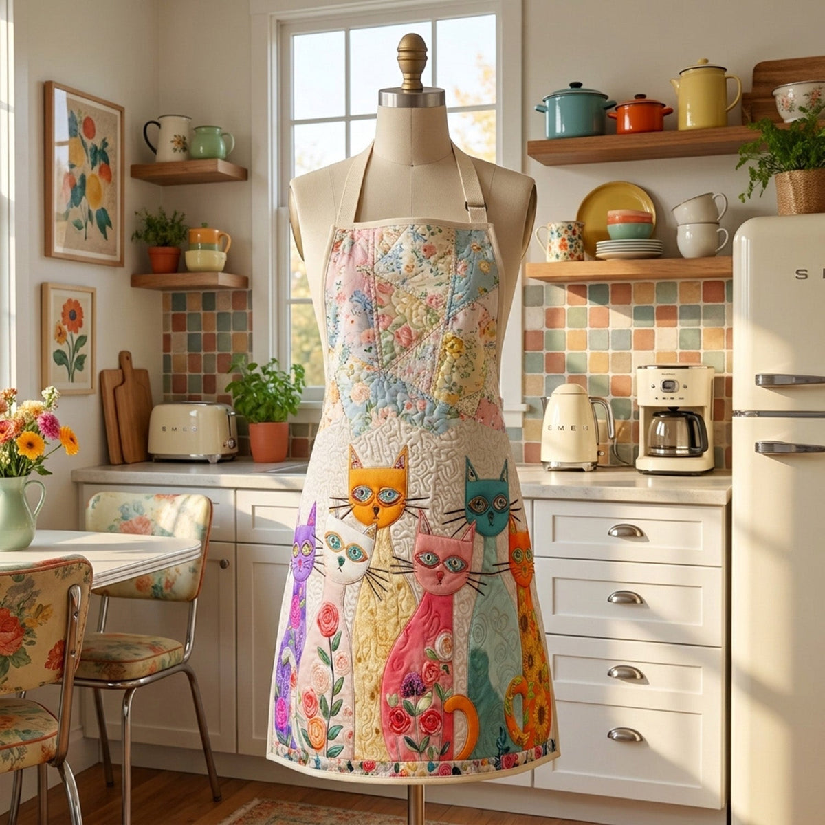 Flower Haven Quilted Kitchen Apron