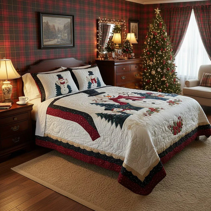 3-Piece Quilted Bed Set - Snow Friends