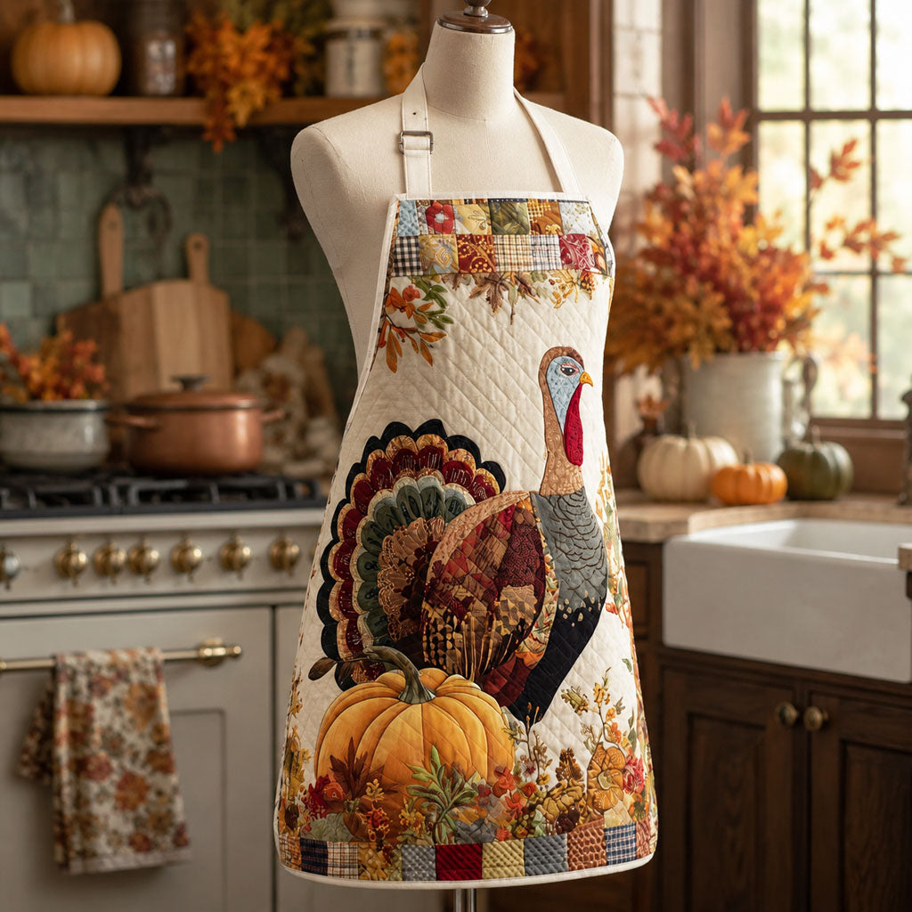 Golden Harvest Quilted Kitchen Apron