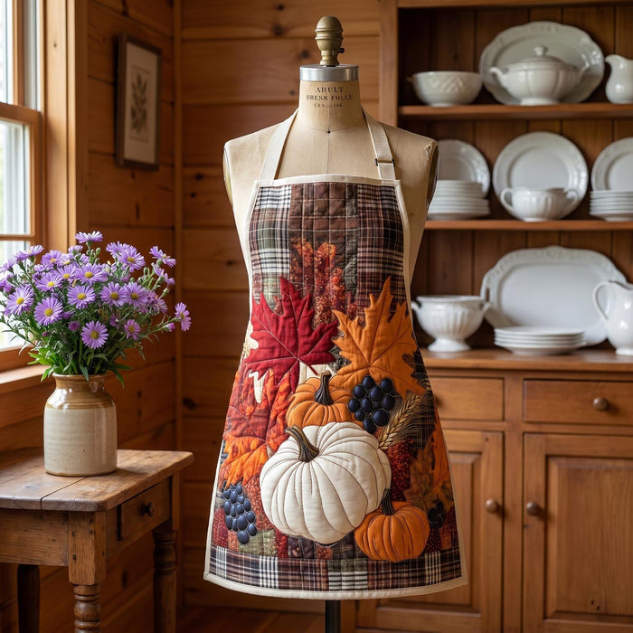 Golden Pumpkin Quilted Kitchen Apron