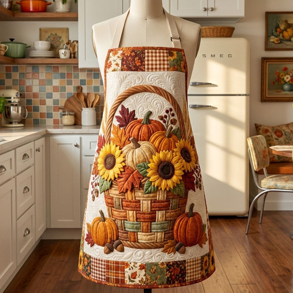 Harvest Basket Quilted Kitchen Apron