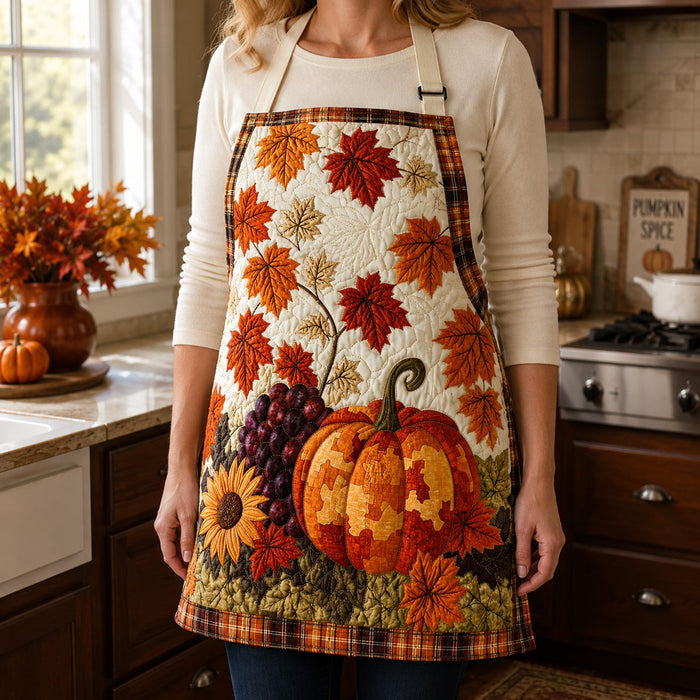 Autumn Blossom Quilted Kitchen Apron