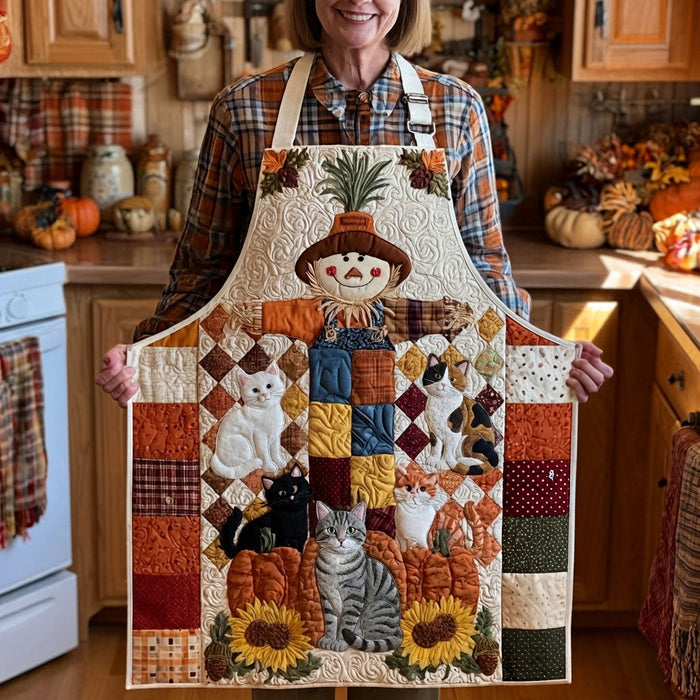 Harvest Cats Quilted Kitchen Apron