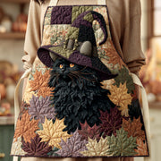 Quilted Kitchen Apron - 'The Witch's Cat' Design