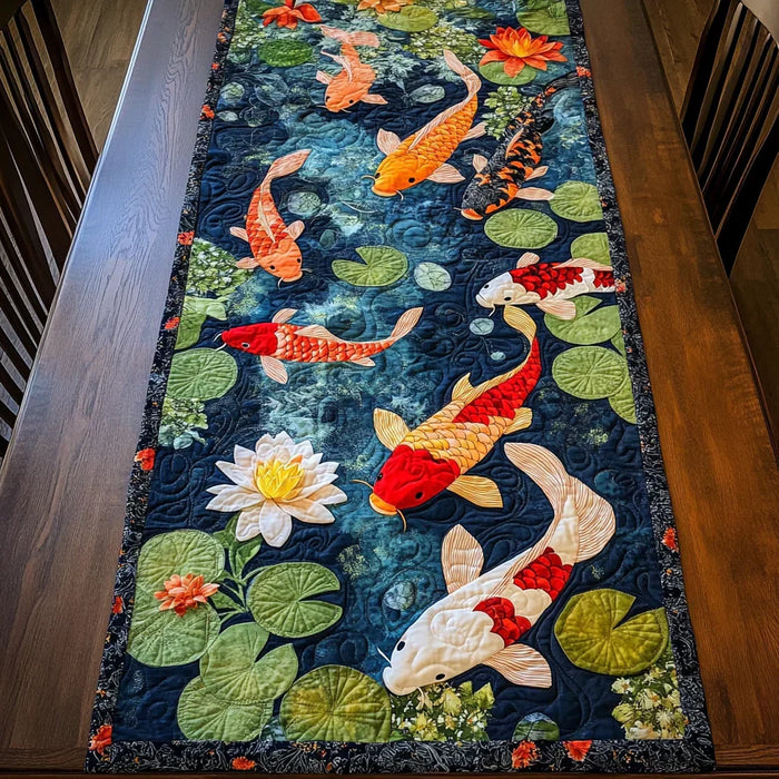Quilted Table Runner - Dream of Koi Tents