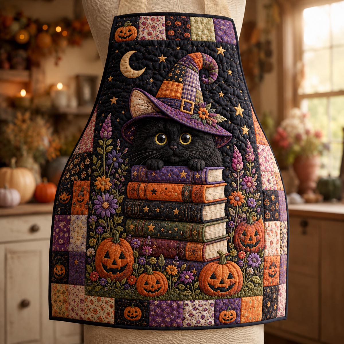 Magical Halloween Quilted Kitchen Apron