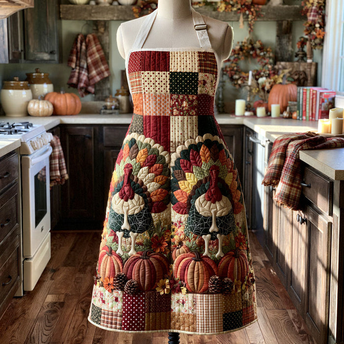 Patchwork Harvest Quilted Kitchen Apron