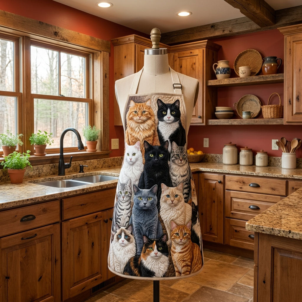 Quilted Kitchen Apron - Gurgurito Design